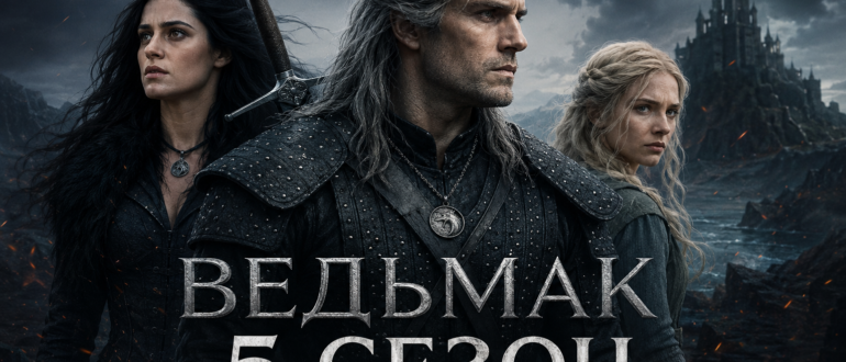 Ведьмак 5 сезон — дата выхода новых серий, Геральт, Йеннифэр и Цири на фоне мрачного фэнтезийного мира