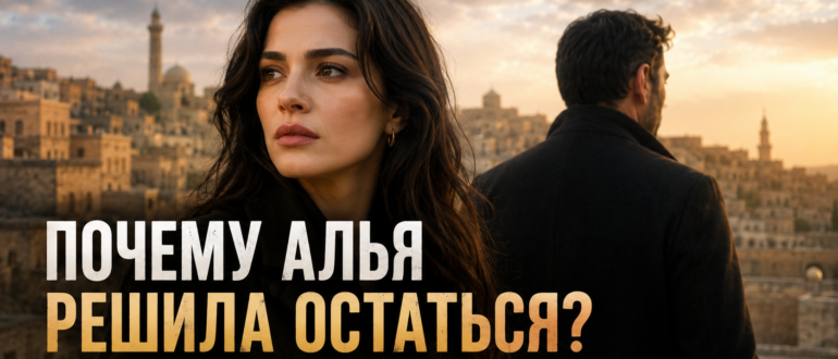 Почему Алья решила остаться в сериале «Далекий город» — символическая обложка со стилизованными героями на фоне старинного города.