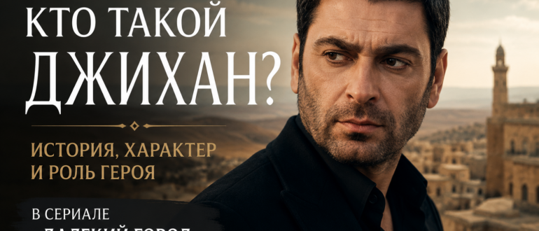 Кто такой Джихан в сериале «Далекий город» — стилизованный портрет главного героя на фоне восточного города